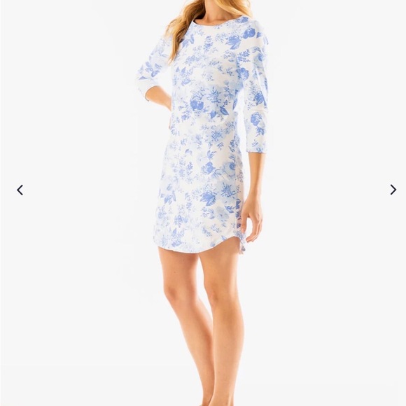 MAHI GOLD Hinckley Dress in Flowers for Evelyn in Sky Size XL - Picture 2 of 11